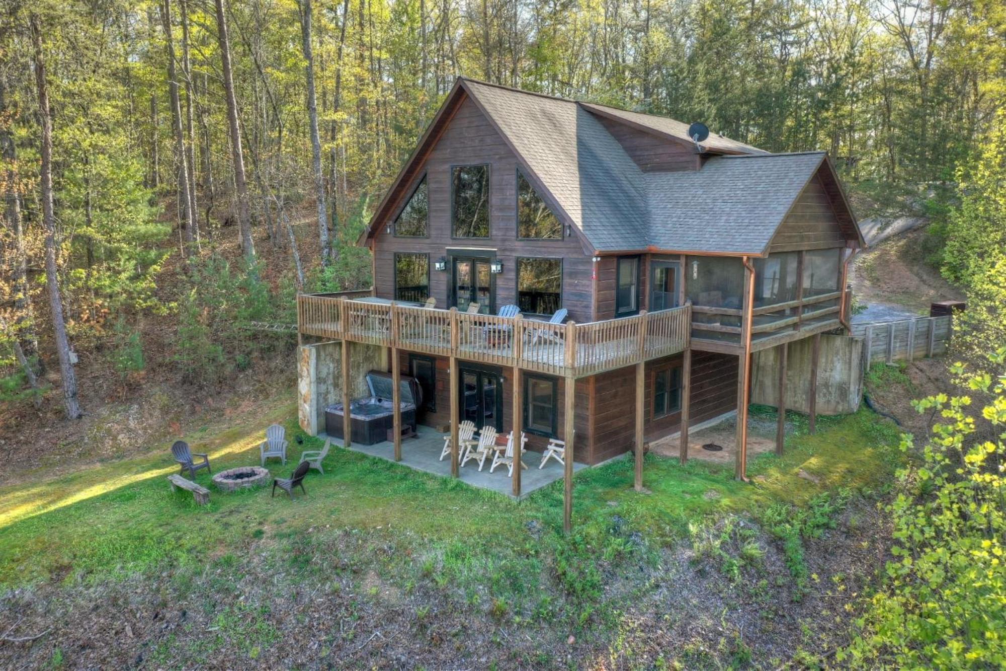 The View Sweeping Mountain Views Gas Fireplace Game Room Hot Tub Blue Ridge Eksteriør billede